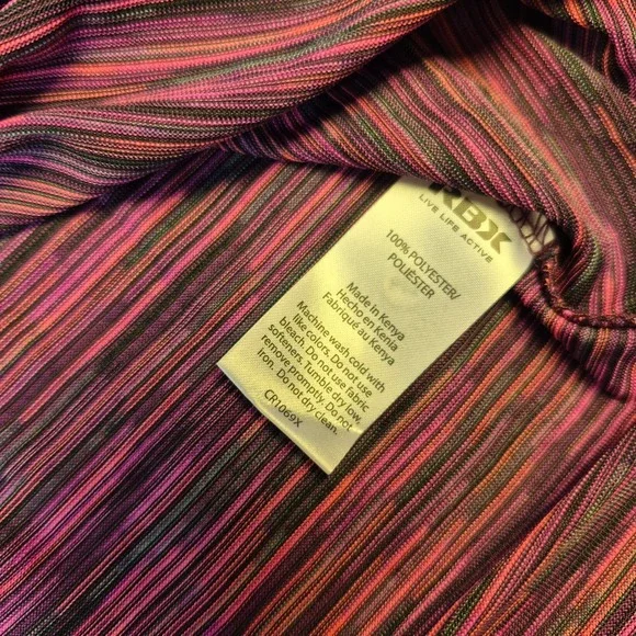 RBX Performance Women 1X Pink Purple Space Dye Long Sleeve V-Neck Active Top NEW - Picture 3 of 8